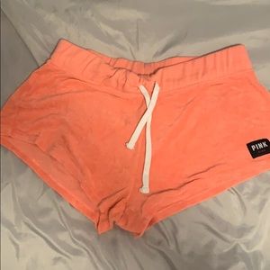 Pink fleece shorts
